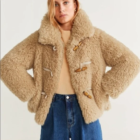 MANGO Bolita Faux Shearling Jacket XS NWT - Picture 3 of 7